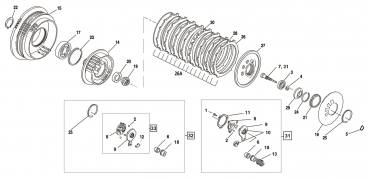 CLUTCH PARTS FOR 1991-2022 EVOLUTION SPORTSTER & AIR COOLED BUELL